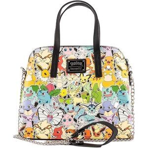 LOUNGEFLY POKEMON RAINBOW OMBRE CROSSBODY PURSE with STRAP